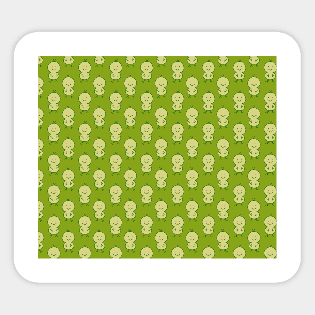 Cute Chick Green Pattern Sticker by saradaboru